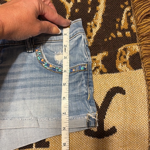 Hollister Light Blue Jean Shorts with Beaded Accents - Picture 8 of 8